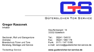 Gtersloher Tor-Service Gregor Rzezonek